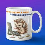 Кружка ежик программист