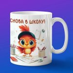 Кружка с принтом жарптица в школе