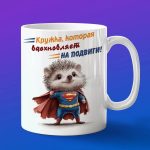 Кружка ежик супермен