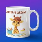 Кружка с принтом жираф в школе