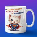 Кружка Котенок супермен