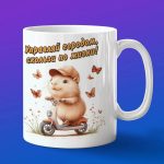 Кружка Капибара на скутере