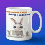 Кружка зайчик программист
