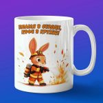 Кружка зайчик пожарный