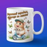 Кружка Хомячек на скутере