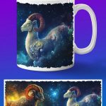Кружка с космическим принтом, подарок Овну