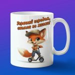 Кружка лиса на скутере