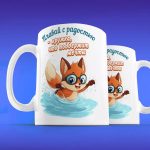 Кружка лиса купается