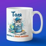 Кружка подарок Толя школьник