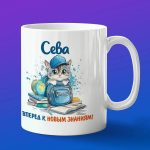 Кружка подарок Сева школьник