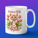 Кружка подарок тете с 8 марта