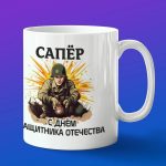 Кружка с днем защитника отечества сапер