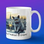 Кружка подарок Питерский кот