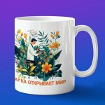 Кружка подарок наука открывает мир