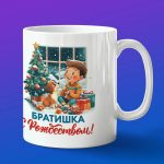 Кружка подарок С рождеством братишка