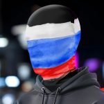 Маска флаг России тканевая прикольная