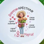 Тарелка крестная с 8 марта