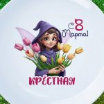 Тарелка подарок крестная с 8 марта