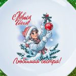 Тарелка с новым годом сестра