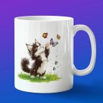 Кружка 'Котёнок и бабочки'