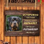 Табличка злая собака ротвейлер