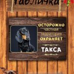 Табличка злая собака такса