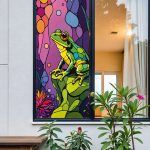 Сетка на окно с рисунком лягушка