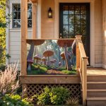 Фото забор для дачи "грибы великаны"