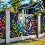 Фотосетка на забор тигр