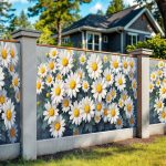 Для забора фотосетка 3D ромашки