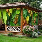 Забор декоративный фотосетка листья