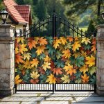 Сетка на забор кленовые "листья"