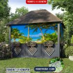 Сетка для забора море пальмы