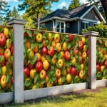 Фото сетка для забора с рисунком яблок