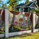 Фото забор для дачи "Грибы великаны"