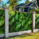 Фотофасад для забора зеленые листья