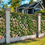 Сетка на забор мелкие розы