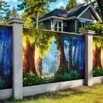 Фотофасад для забора лес