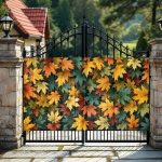 Сетка на забор кленовые листья