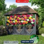 Сетка для забора цветы Георгины