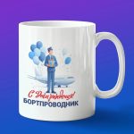 Кружка подарок с днем рождения Бортпроводник