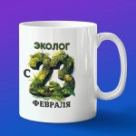 Кружка подарок эколог с 23 февраля
